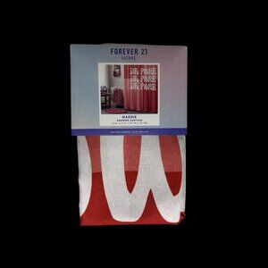 NEW Girl’s Forever 21 Girl Power Red Pink White Maddie Shower Curtain 72x72